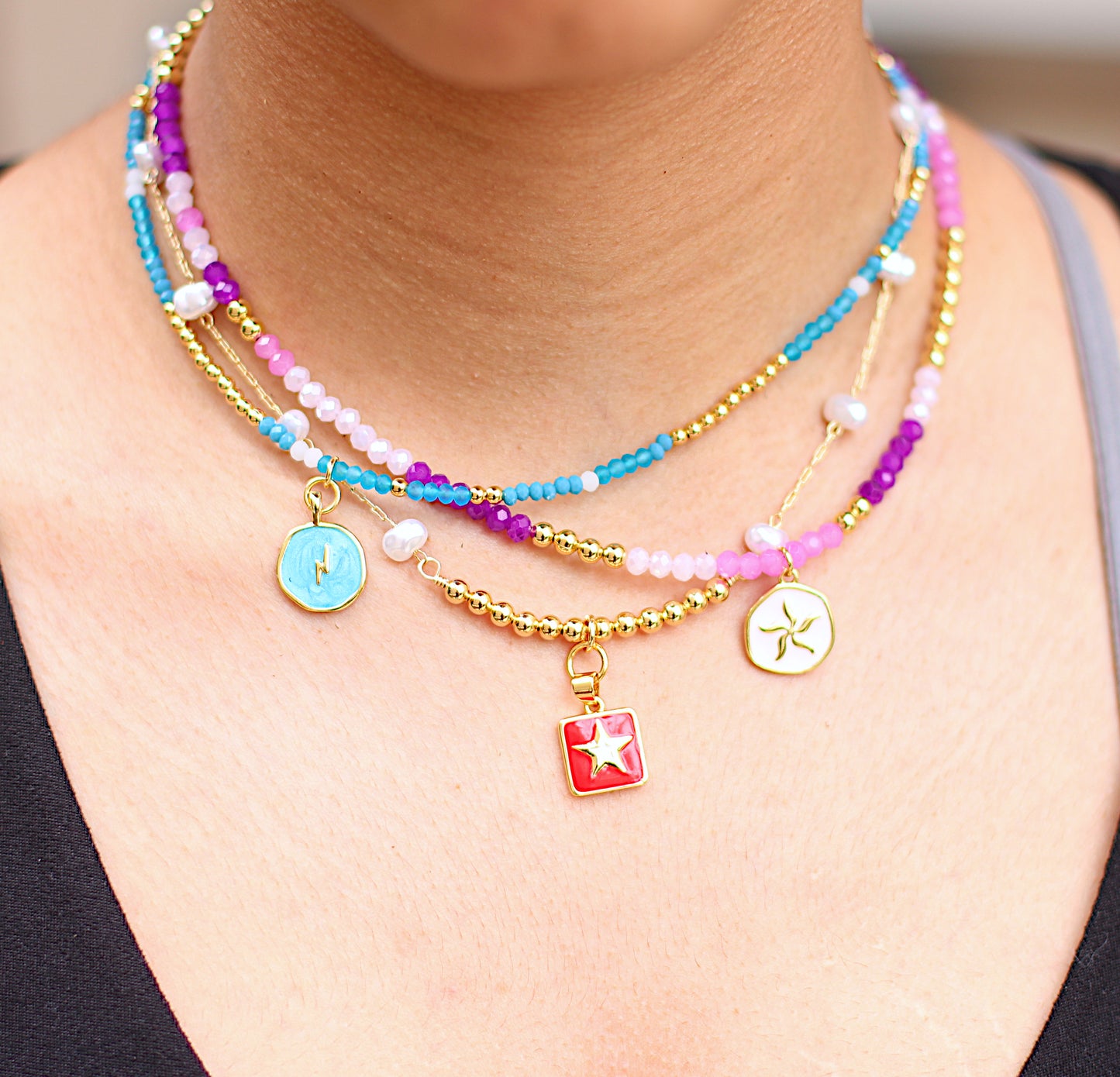 Shades of pink necklace