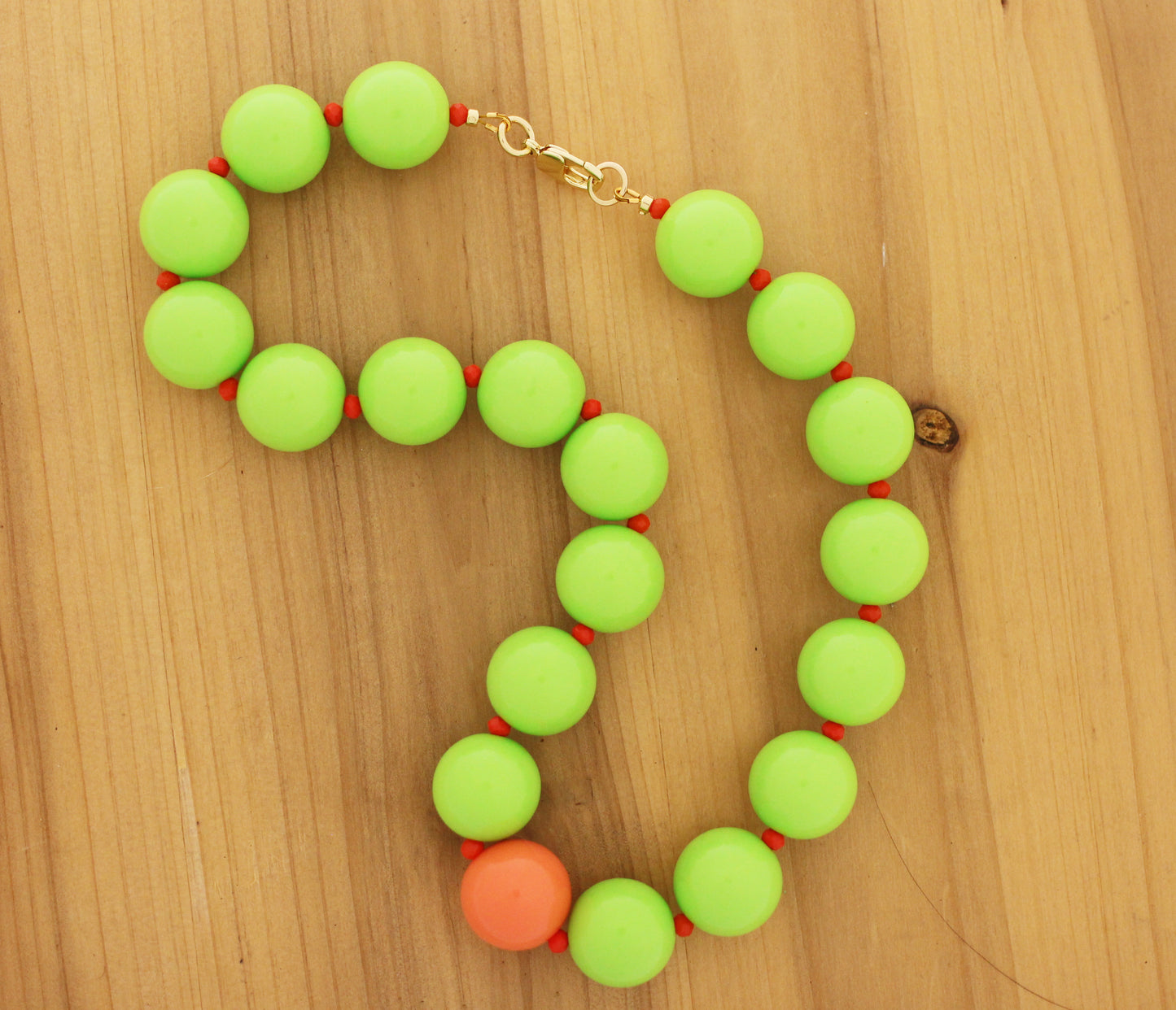 Green bubble gum necklace