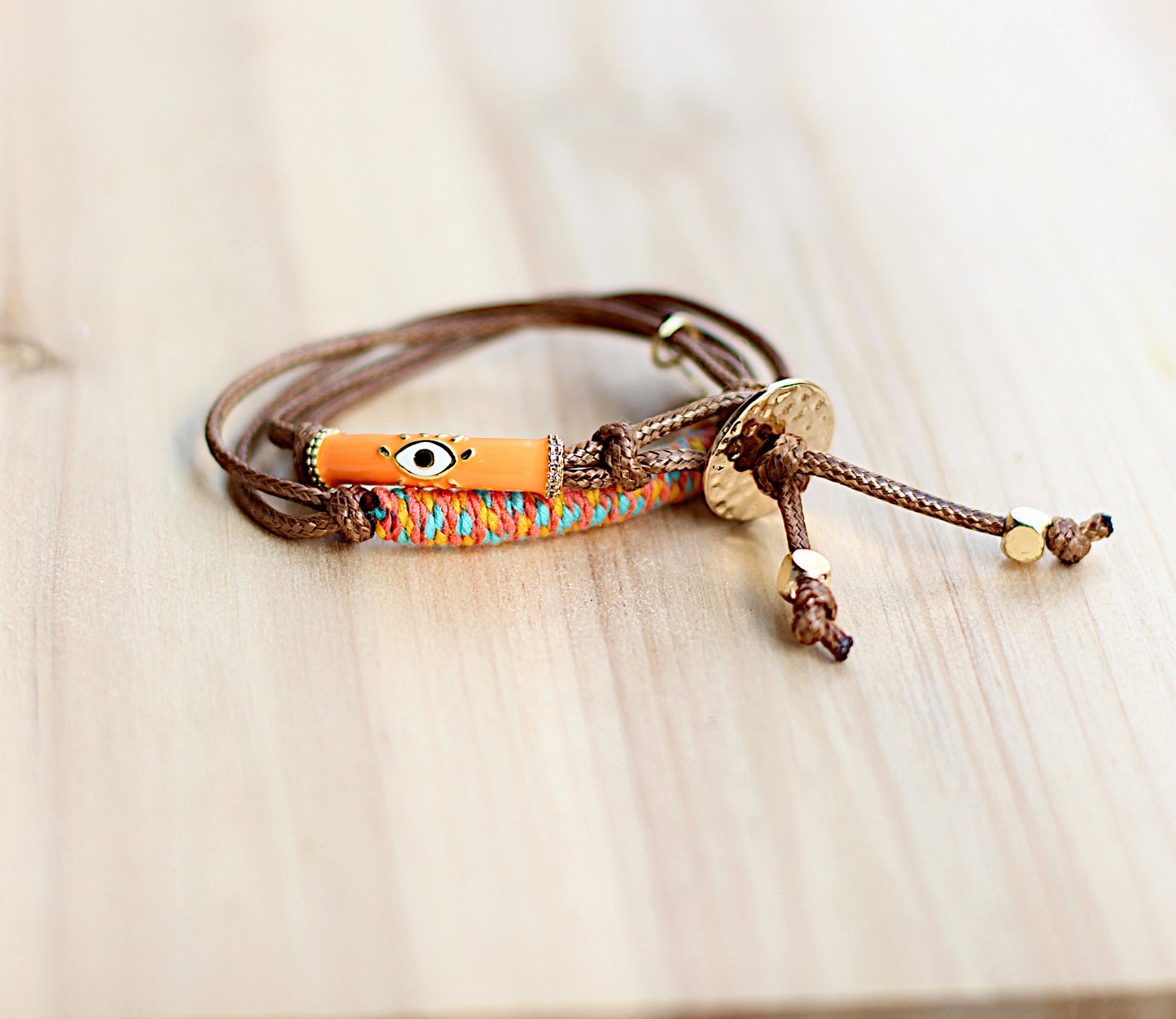 brown and orange bracelet