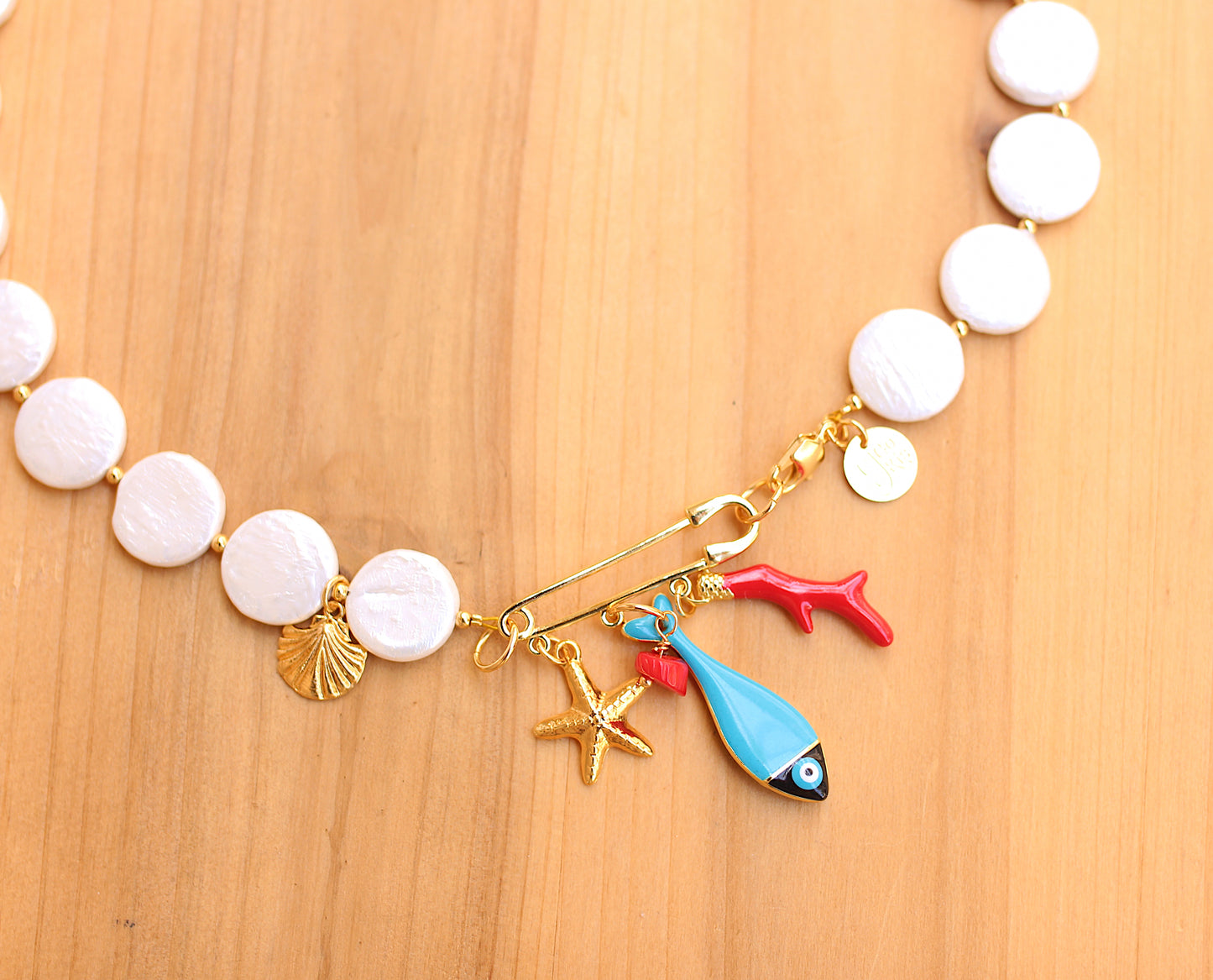 Pearl Necklace sea motif