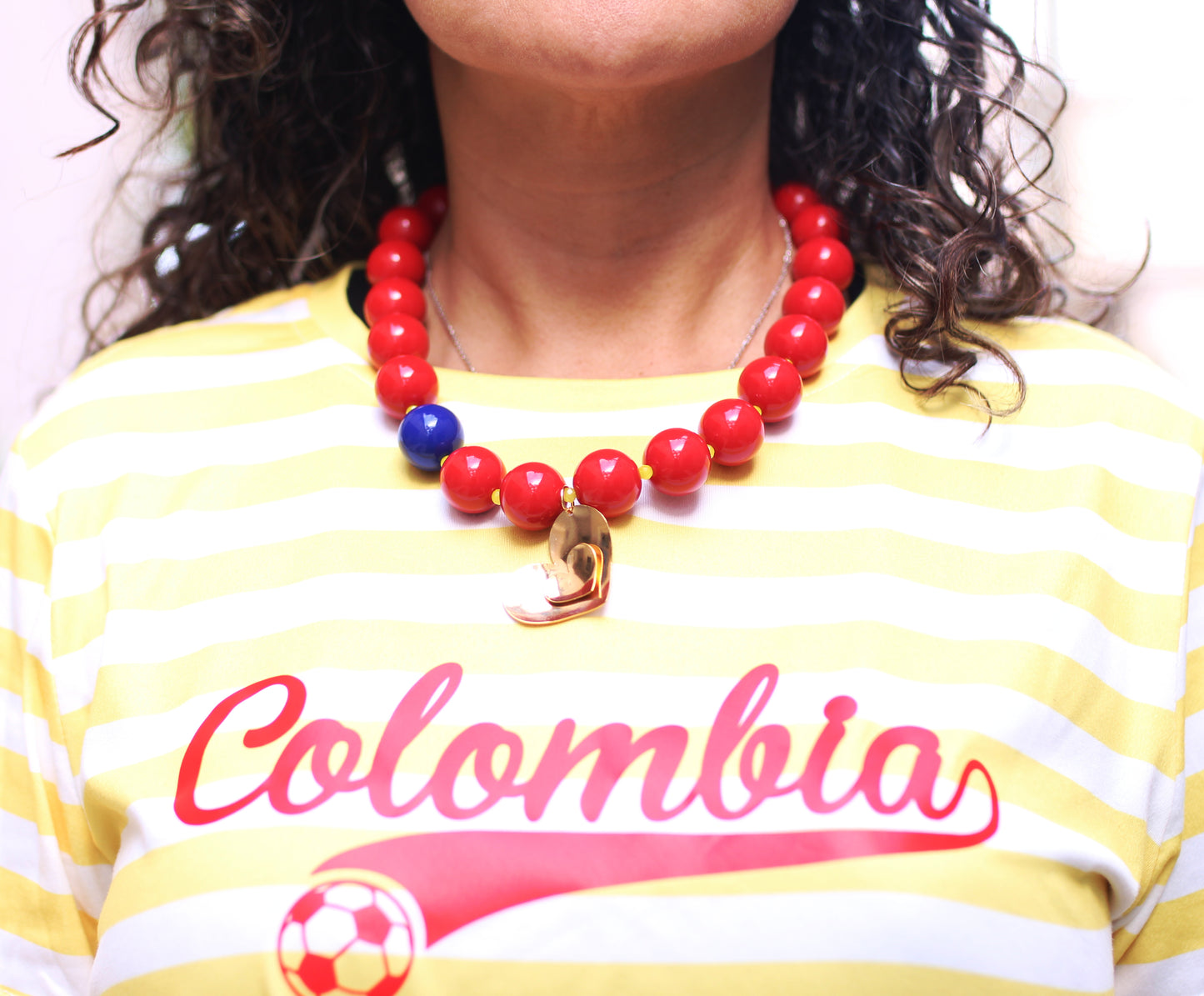 Bubble gum Necklace Red with heart charm