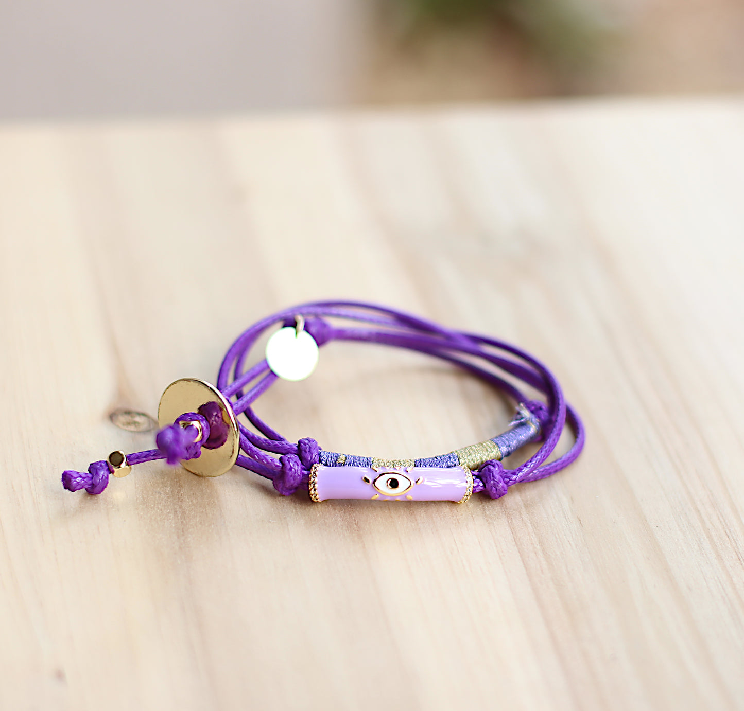 Purple double loop bracelet