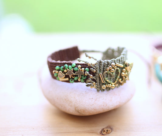 Brown and Green Macramé