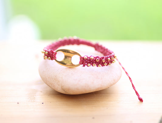 Pink Macramé Bracelet