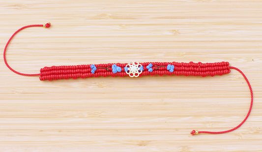 Red and blue bracelet