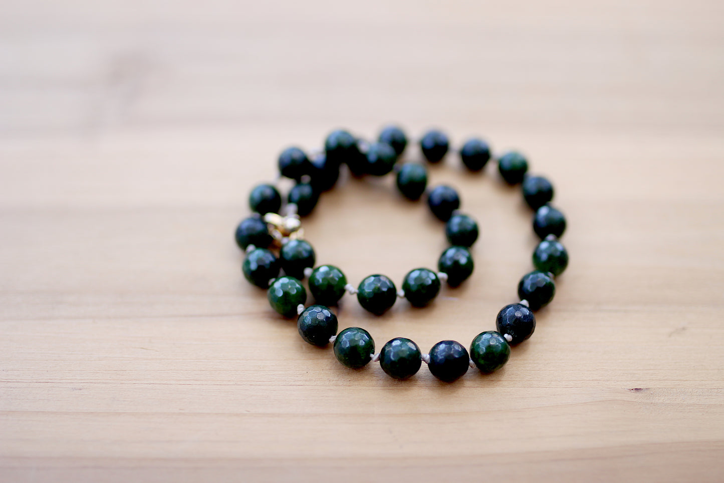 Green beads necklace