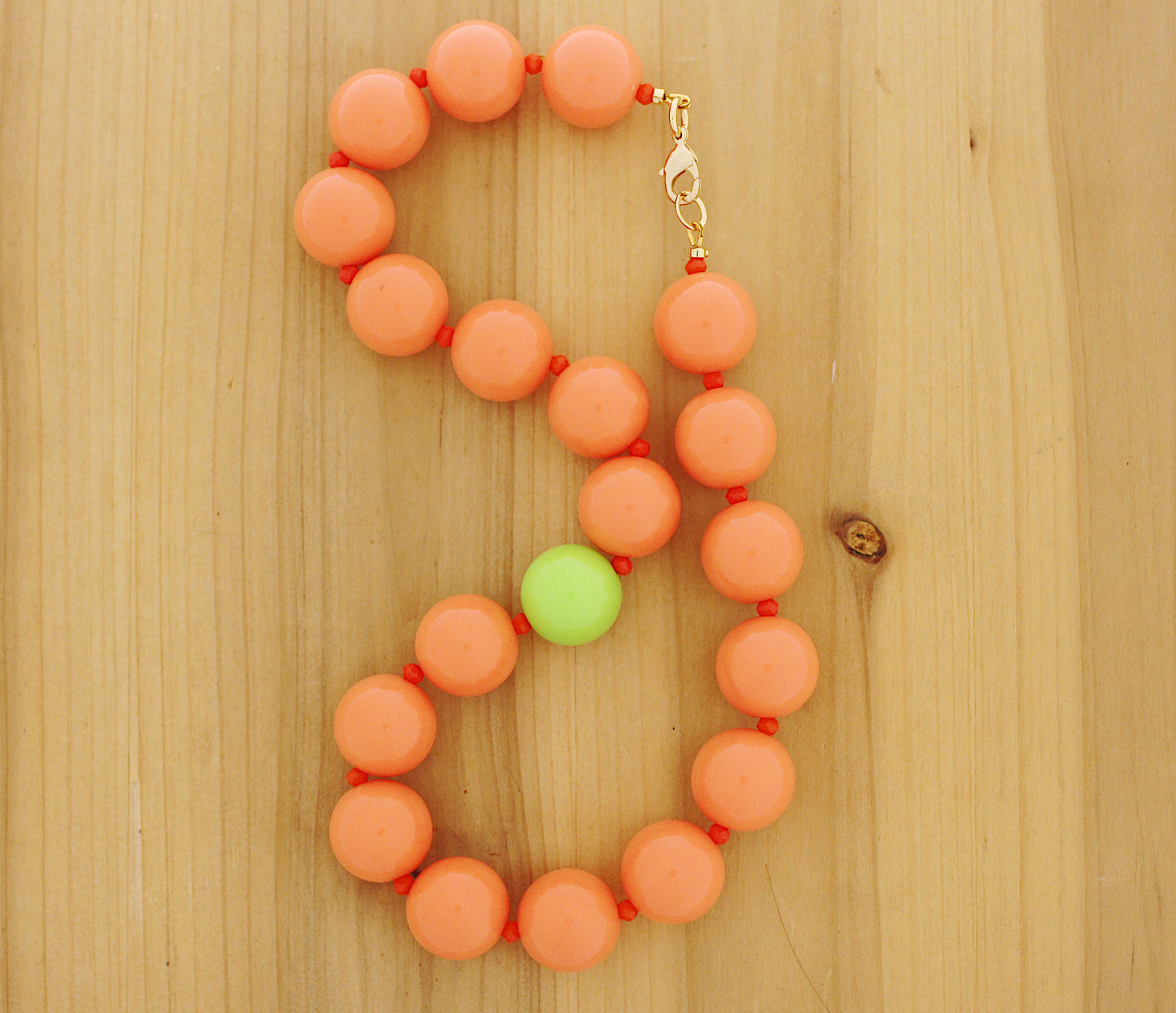 Orange bubble gum necklace