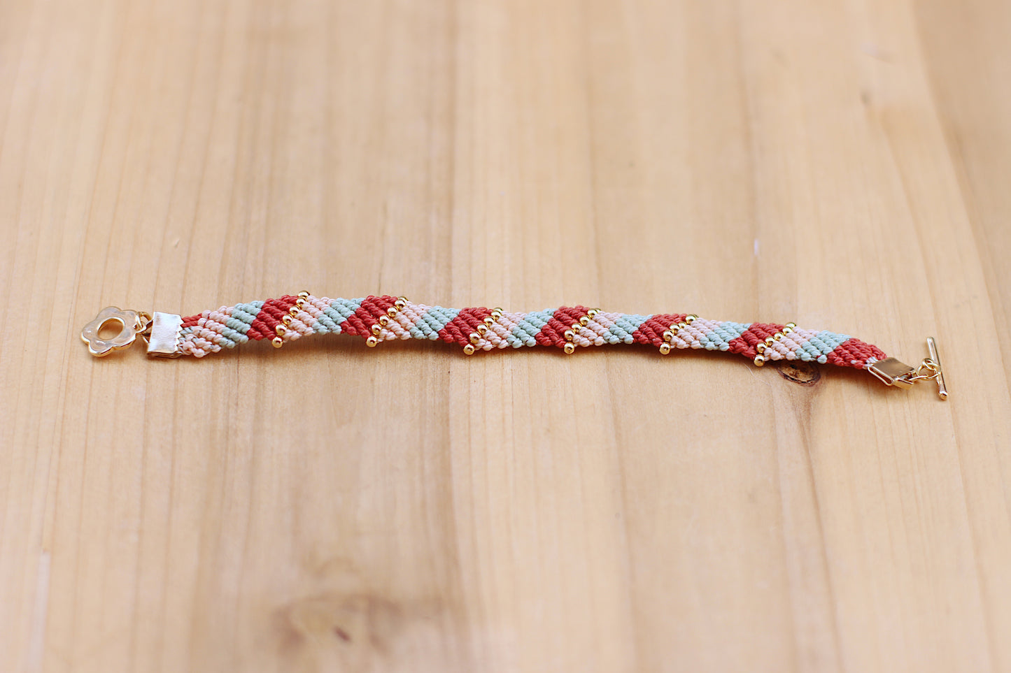 Adjustable macramé bracelets.