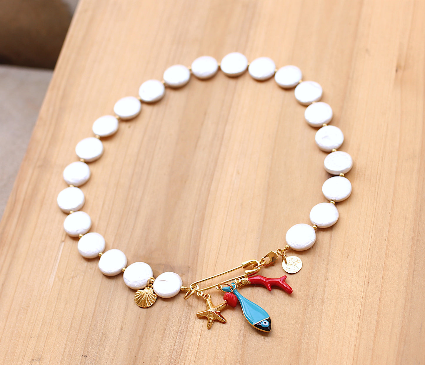 Pearl Necklace sea motif