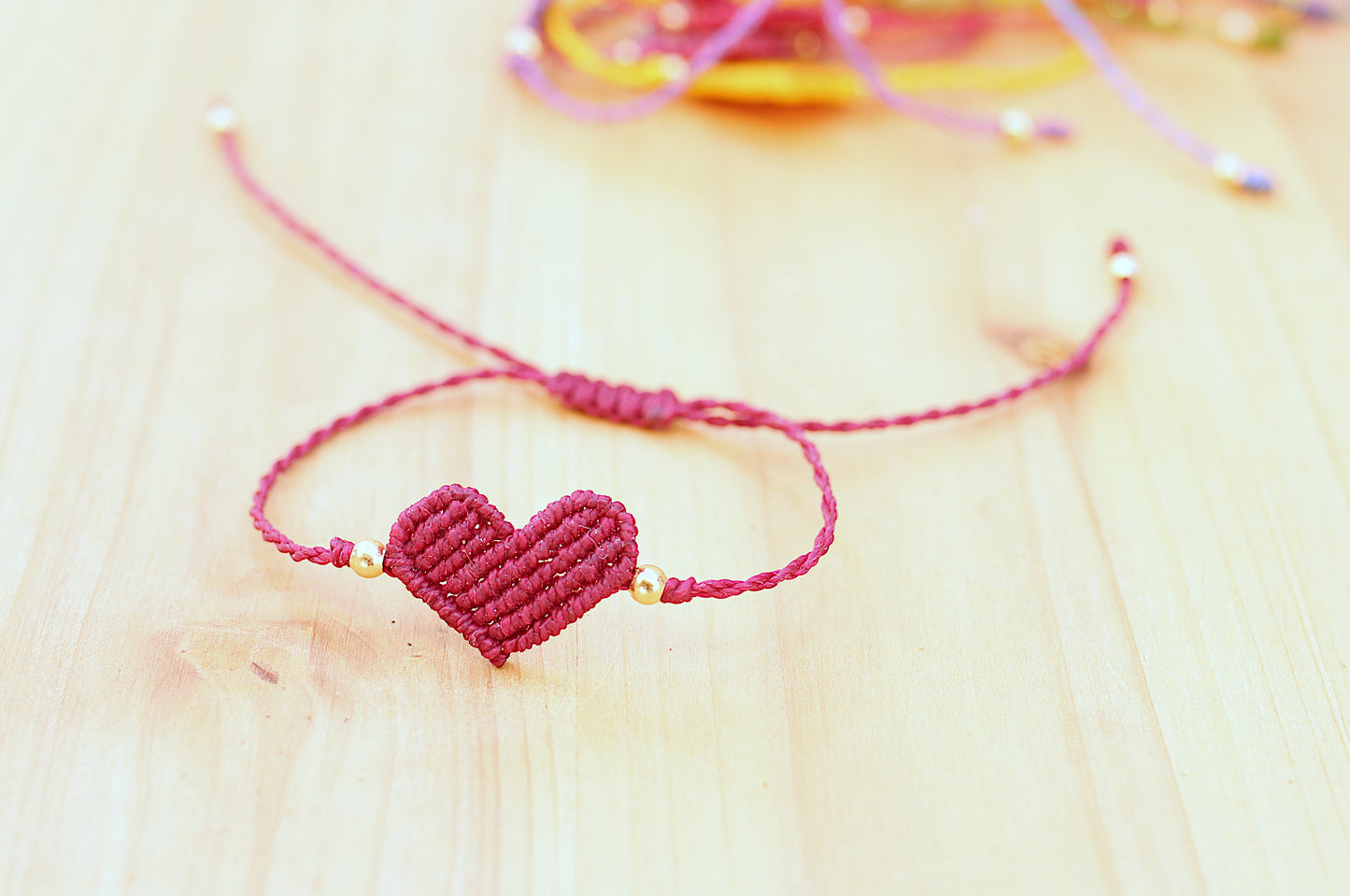 Macramé hearts bracelets