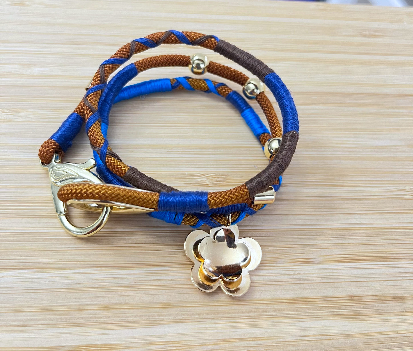 Mustard color and teal bracelet