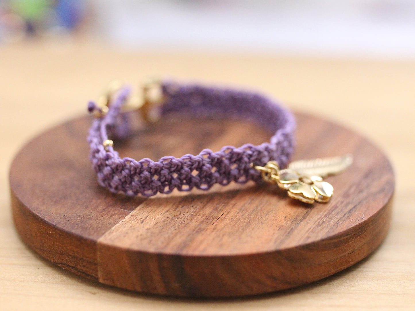Purple Braided Macramé Bracelet