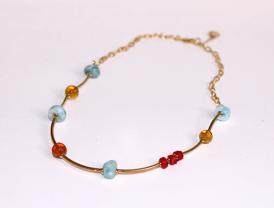 Glennys Ambar and Larimar Necklace