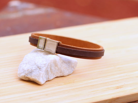 Two tone brown bracelet