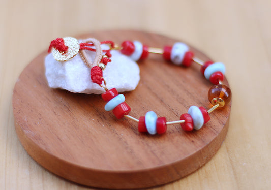 Larimar and Amber bracelet