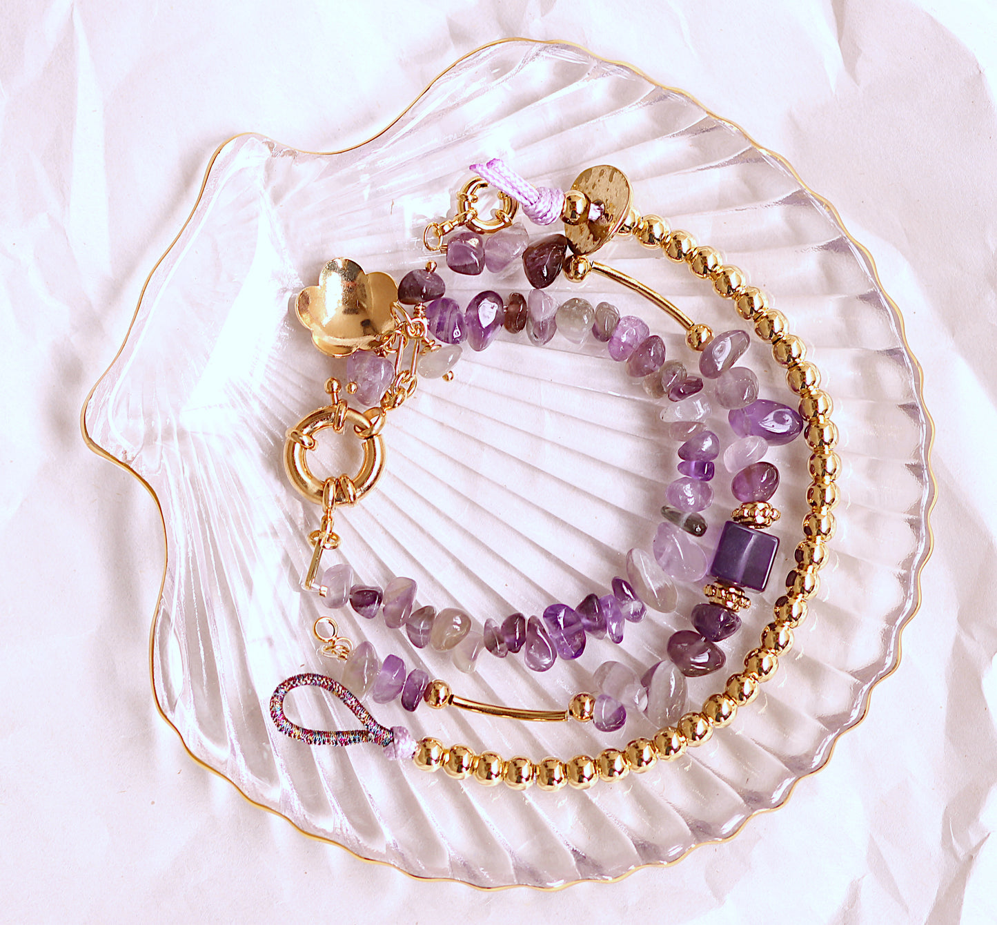 Purple trio bracelet