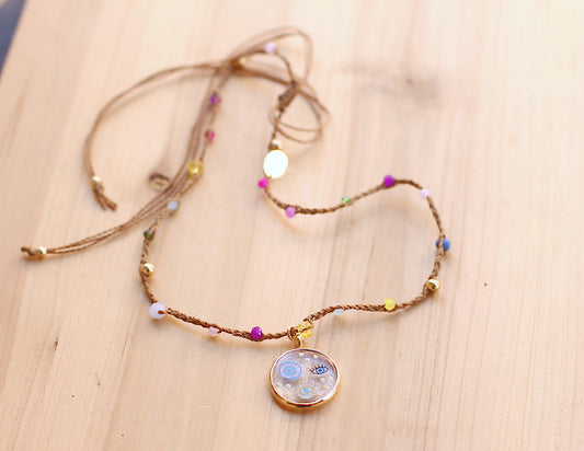 Macramé necklace with cristal charm
