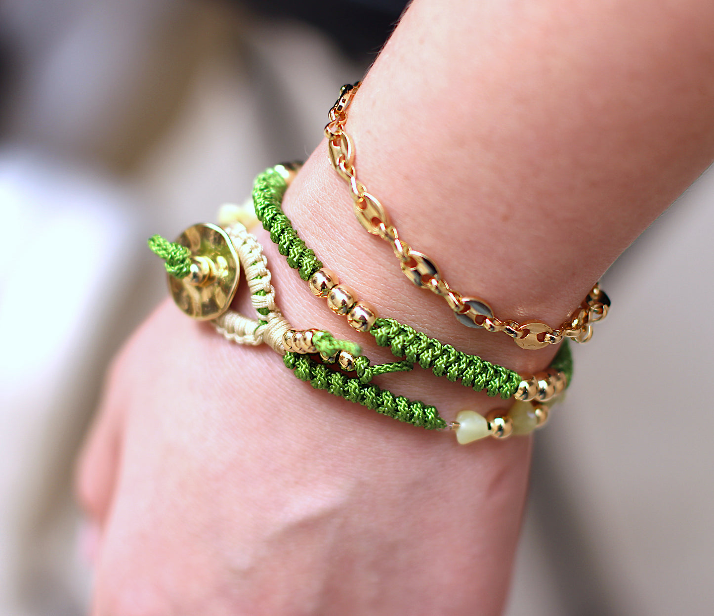 Green trio bracelet