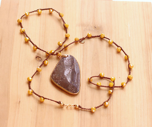 Brown Agate stone necklace