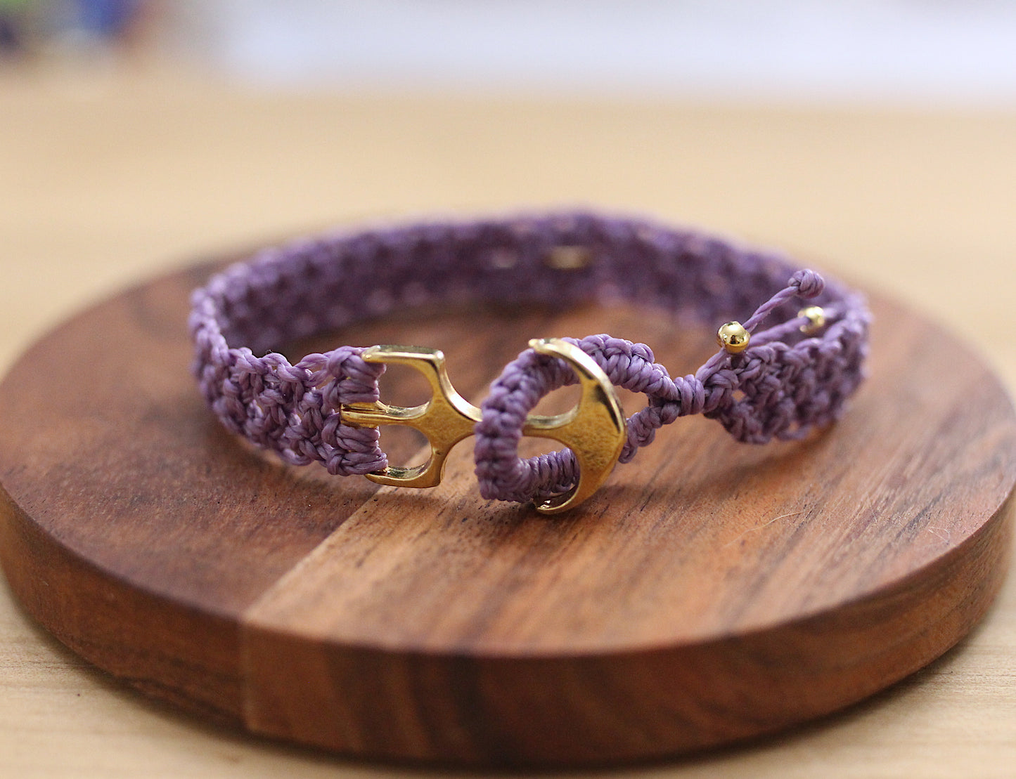 Purple Braided Macramé Bracelet