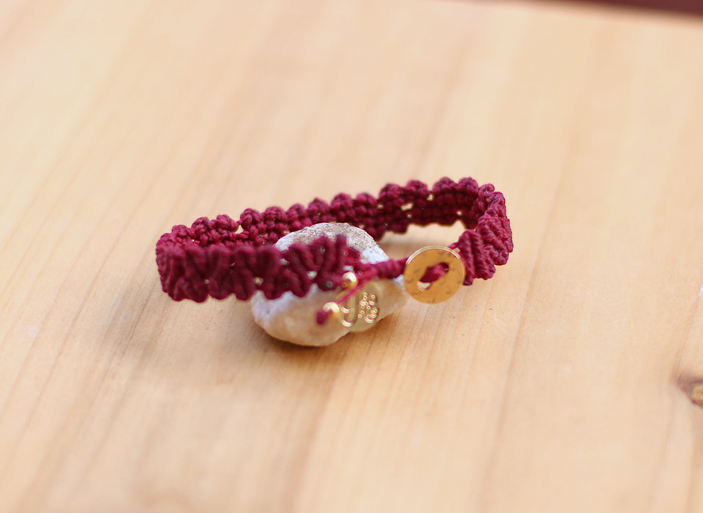 Adjustable macramé bracelets.
