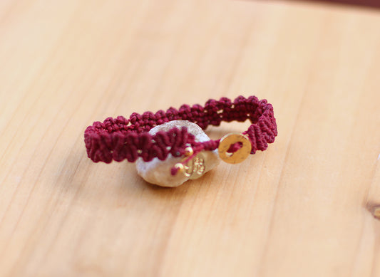 Adjustable macramé bracelets.