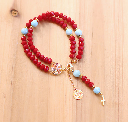 Red Rosary Bracelet