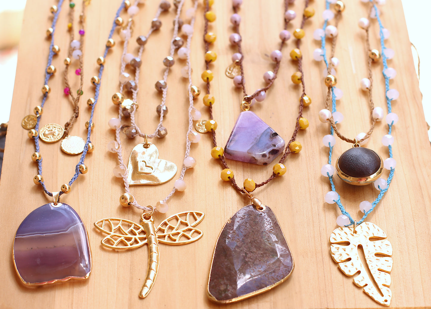 Brown Agate stone necklace