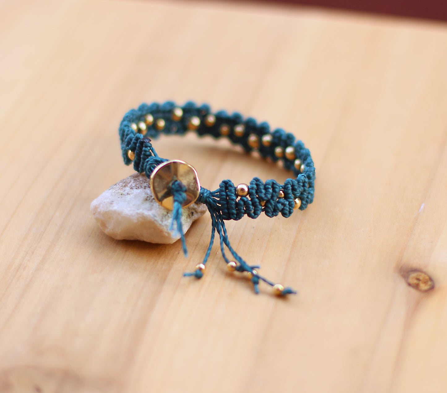 Adjustable macramé bracelets.